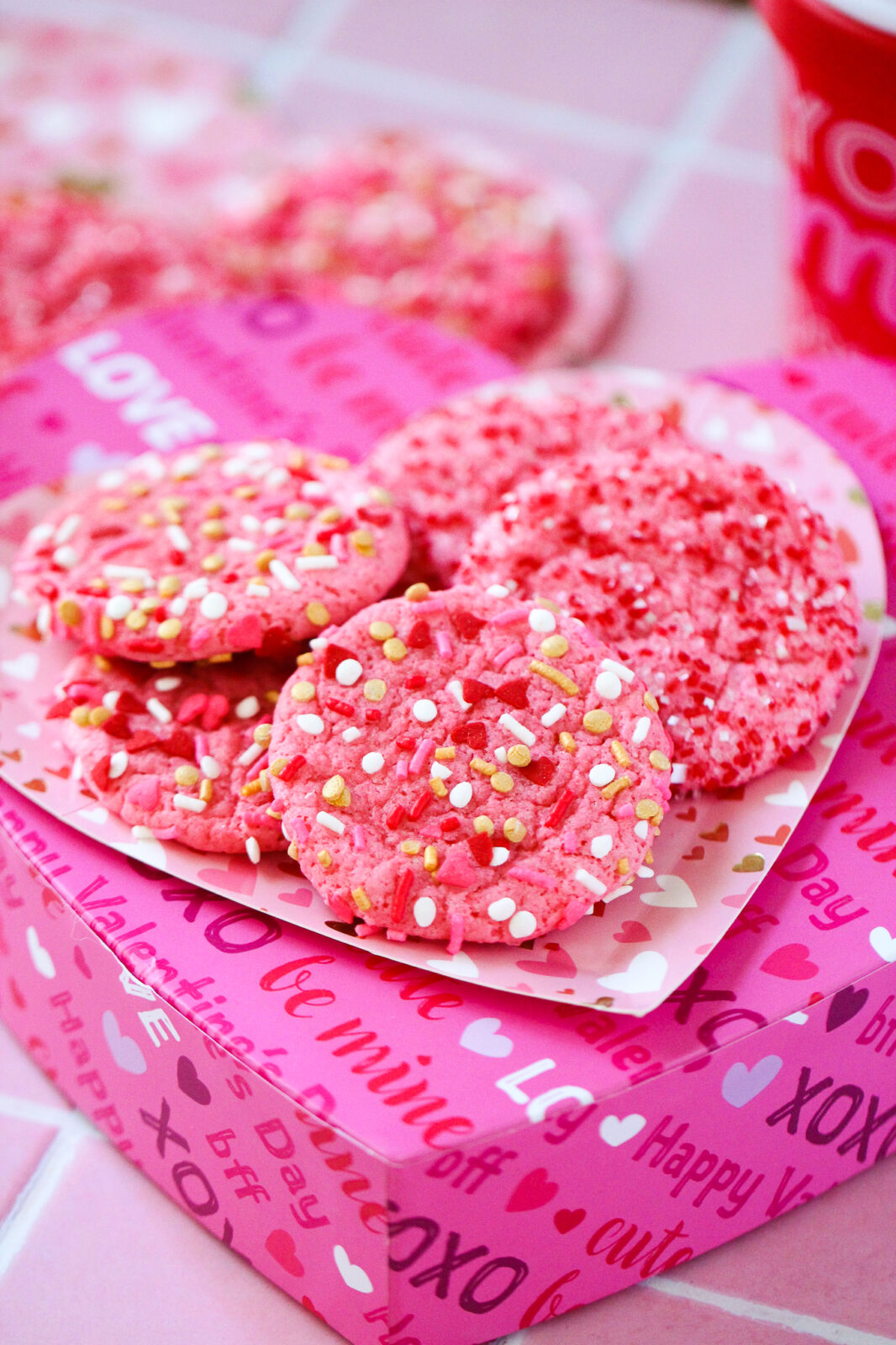 Valentine's Sprinkle Cookies Life & Sprinkles by Taryn Camp