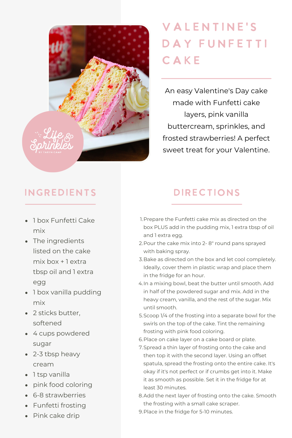 Valentine's Funfetti Cake Life & Sprinkles by Taryn Camp