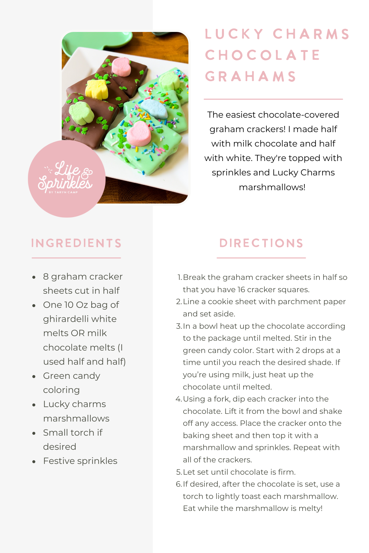 Lucky charms chocolate covered grahams life sprinkles by taryn camp