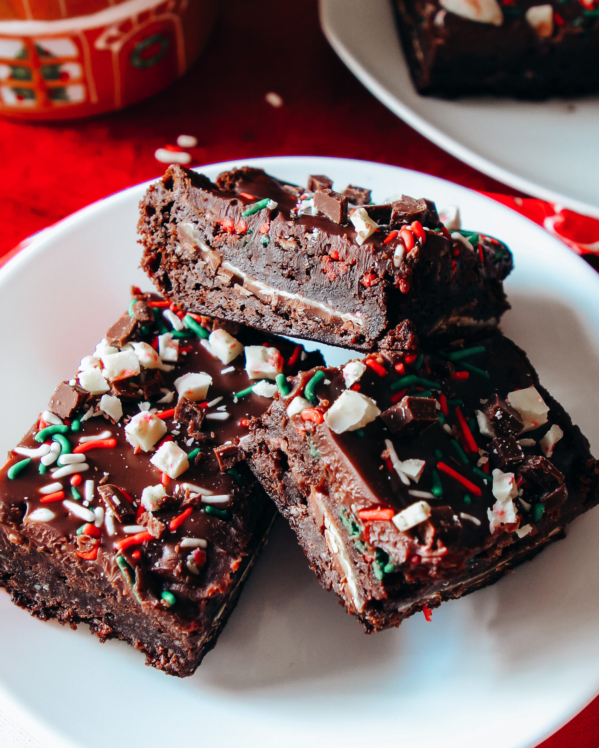 Peppermint Bark Brownies for the Holidays