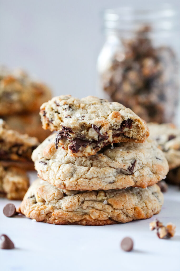 Jumbo Levain-style hazelnut chocolate chip cookies with candied nuts and melty chocolate chunks, inspired by Disney’s Grand Floridian Resort.