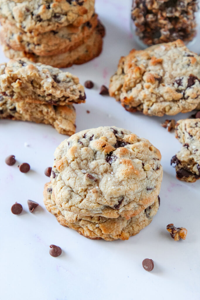 Jumbo Levain-style hazelnut chocolate chip cookies with candied nuts and melty chocolate chunks, inspired by Disney’s Grand Floridian Resort.
