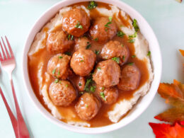 Apple Cider Glazed Meatballs - Life & Sprinkles by Taryn Camp