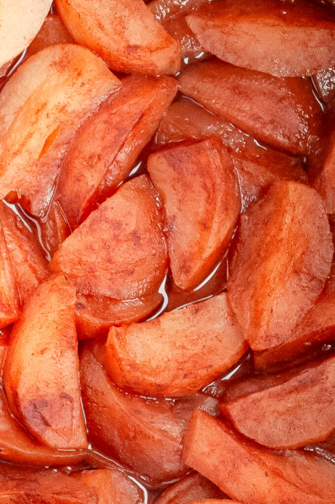 Close up of apples for caramel-apple butter.